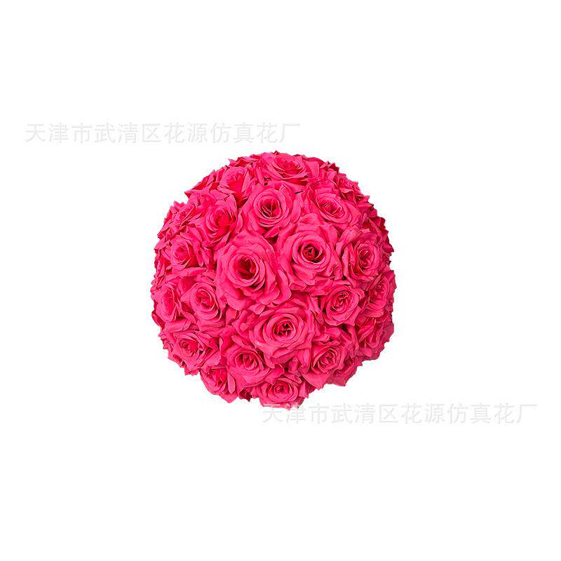 外贸婚庆装饰婚礼仿真花玫瑰大花球舞台背景花艺T台路引布置展厅