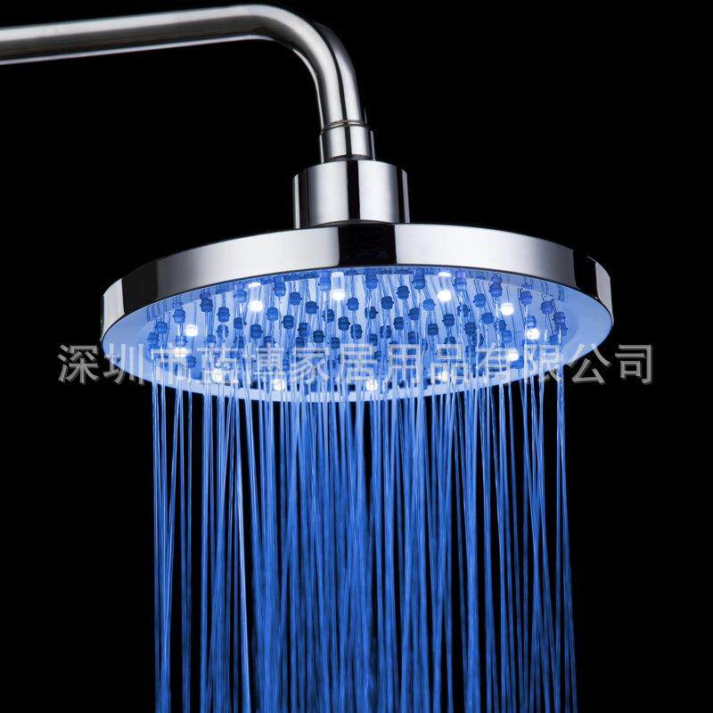 LED圆顶喷 温控三色8寸圆形ABS顶喷 200*200发光大喷头 8030-B2