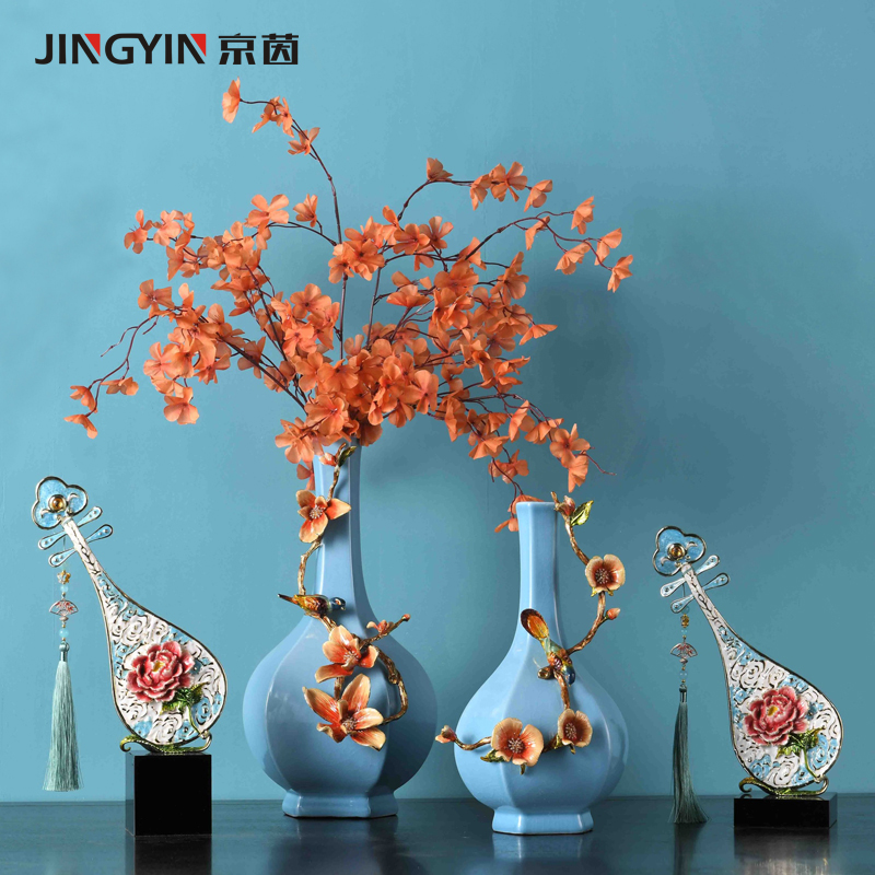 入户玄关古风摆件新中式国风艺术装饰品办公室创意流沙琵琶摆设
