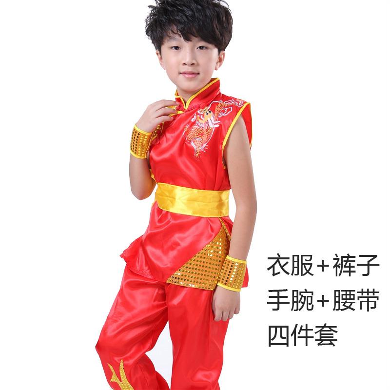 正品打儿童武术表服幼儿演舞龙舞狮鼓 六一节中国园风 众人划桨开