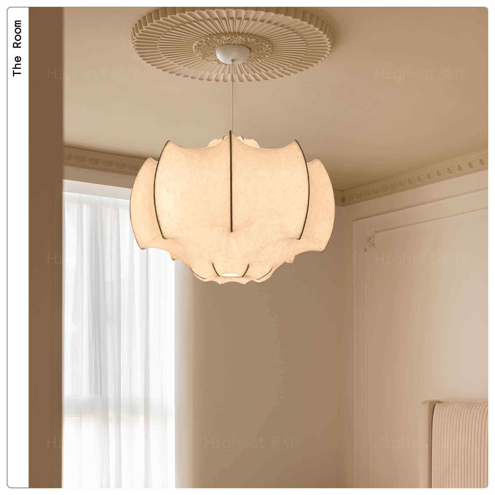 Viscontea蚕丝吊灯餐厅卧室灯设计师侘寂风中古艺术民宿茶室吊灯