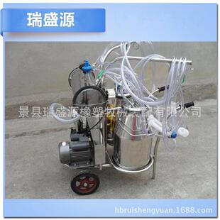 奶羊单双桶不锈钢小型挤奶机 吸奶器 手推车单双缸真空挤奶机