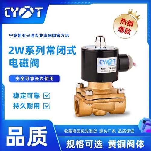 朝亚兴通常闭电磁阀AC220VDC24V CYW160-15水阀油阀气阀