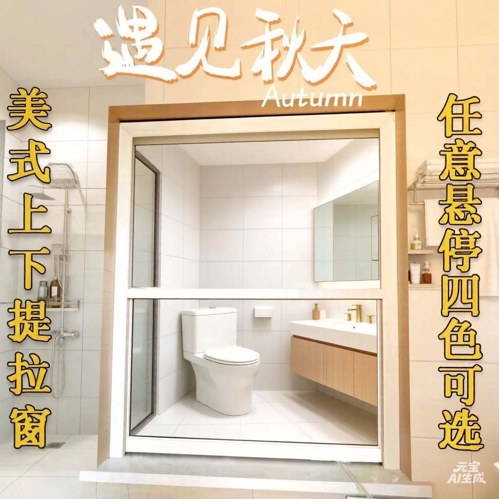 定制铝合金美式上下推拉窗提升窗折叠提拉窗厨房传菜口出餐口窗户