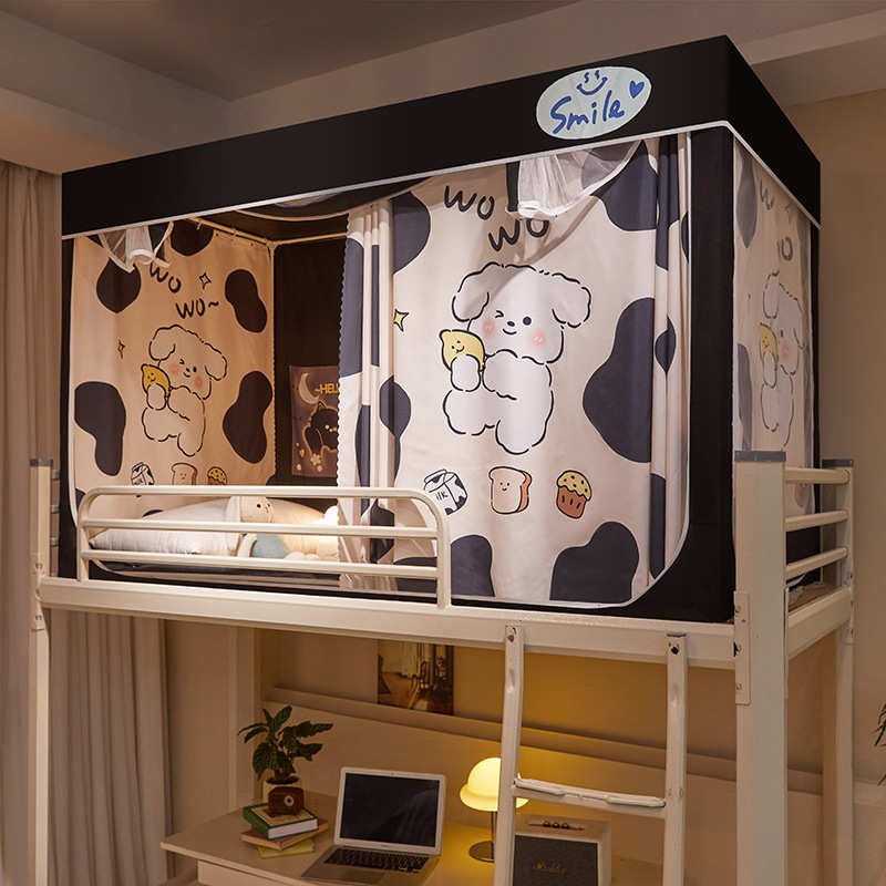 厂家直销强遮光学生宿舍单人床加厚蚊帐床帘一体式寝室上下铺新款