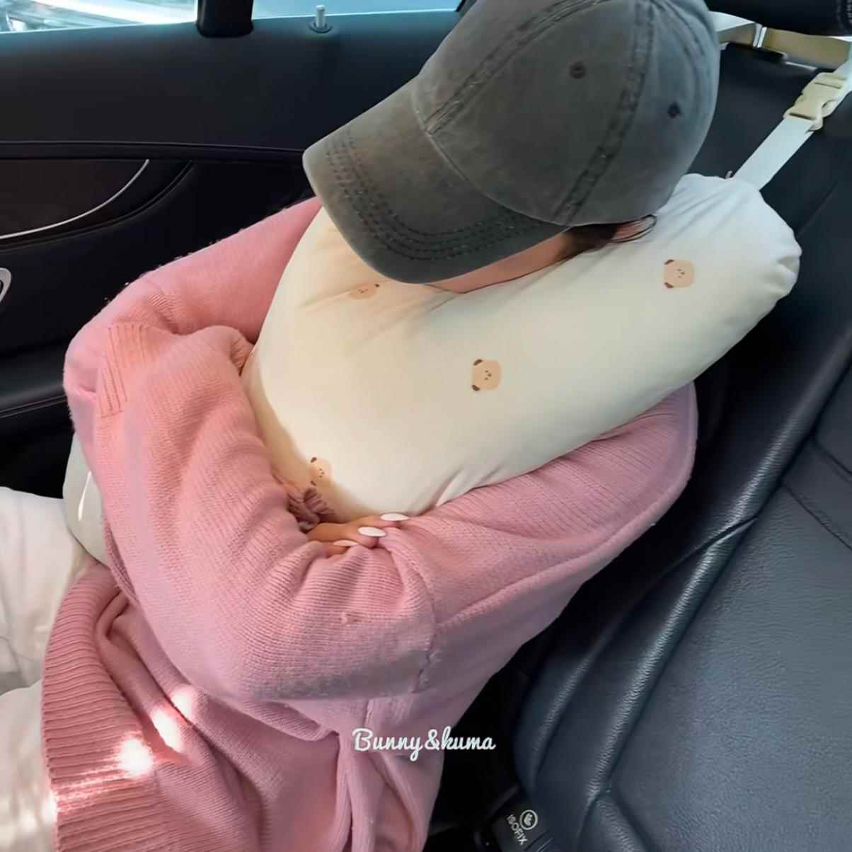 车用u型枕长途自驾护颈可爱卡通女生后排车载睡觉神器小孩护肩套