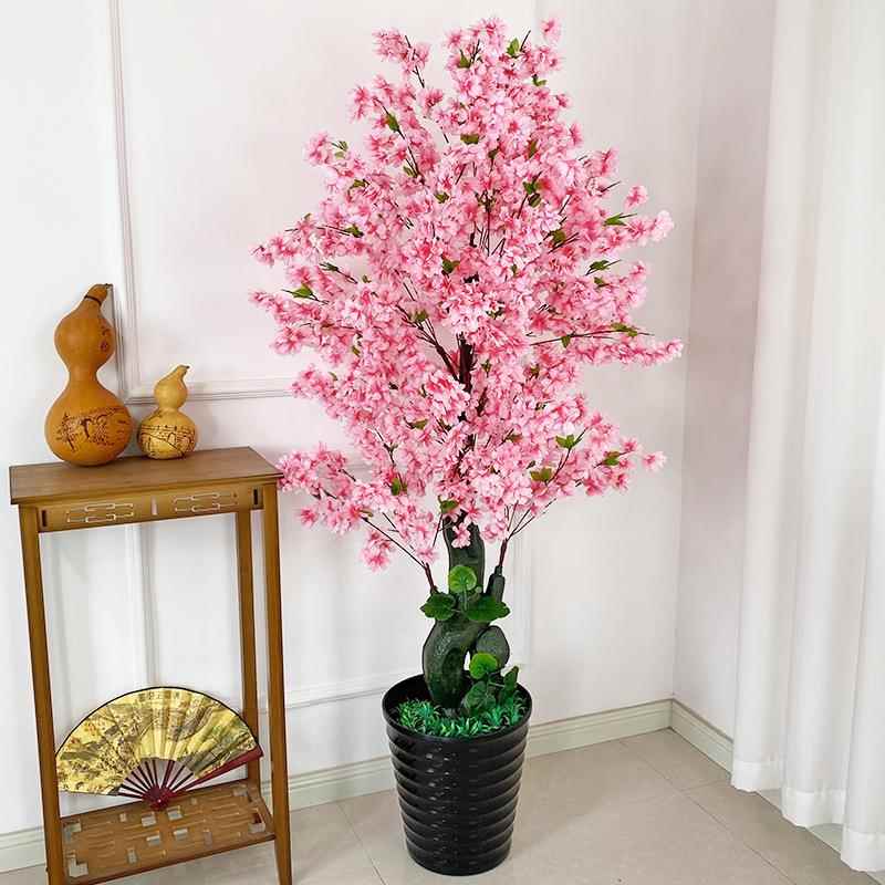 仿真KLD花桃树客厅落地包邮假树假绢花花家居绿真植室内装饰盆栽