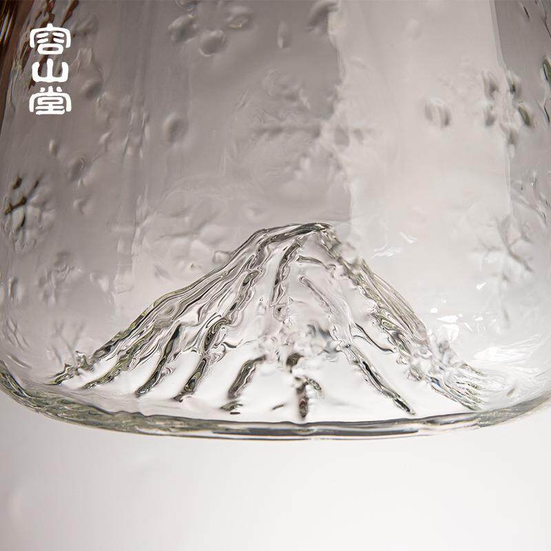 容山堂木把玻璃冷水壶耐热泡茶壶开水瓶凉水瓶大容量雪山花茶扎壶