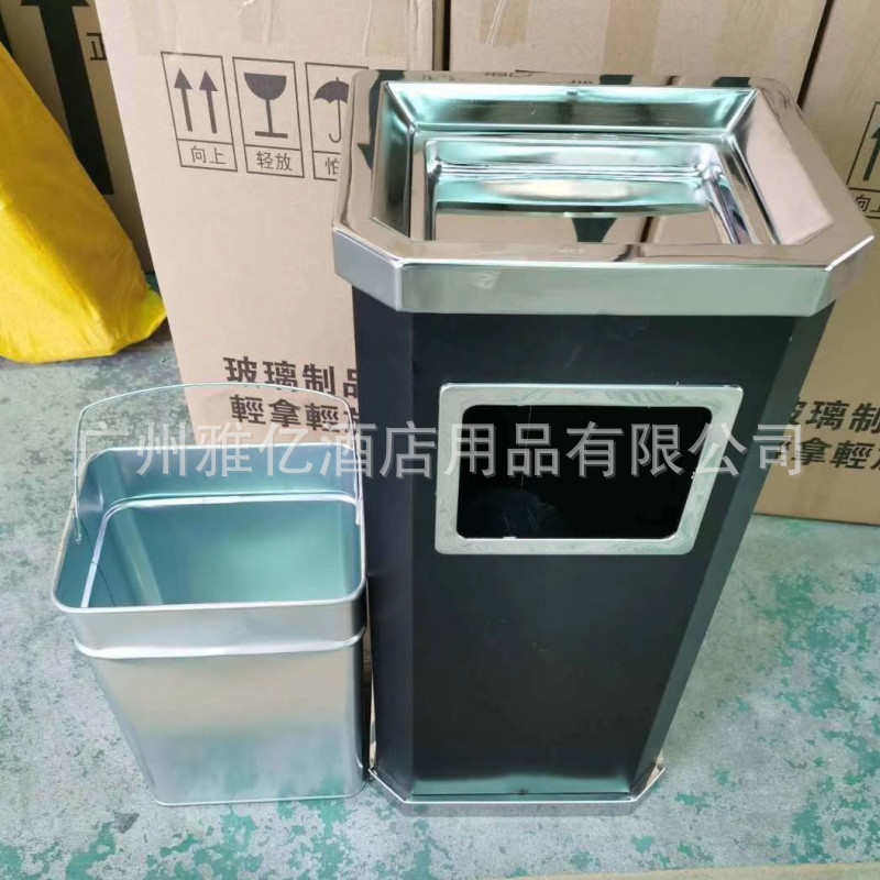 酒店黑色侧开口靠墙垃圾桶电梯口楼道上开口座地烟灰桶加厚垃圾桶,家庭/个人清洁工具,垃圾桶,淘宝优惠券,粉丝福利购,淘宝优惠卷