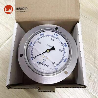 雅斯科ASHCROFT 400BR#T8耐震波登管压力表轴向螺纹液压油压表