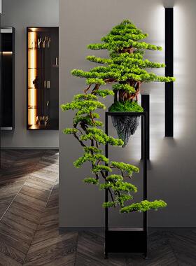 中式彷真实木迎客松招财绿植物客厅假树落地会所大型开业礼物摆件