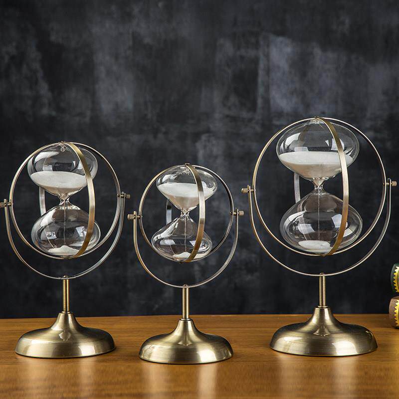 地球仪时间沙漏计时器摆件创意个性生日礼物客厅办公桌家居装饰品