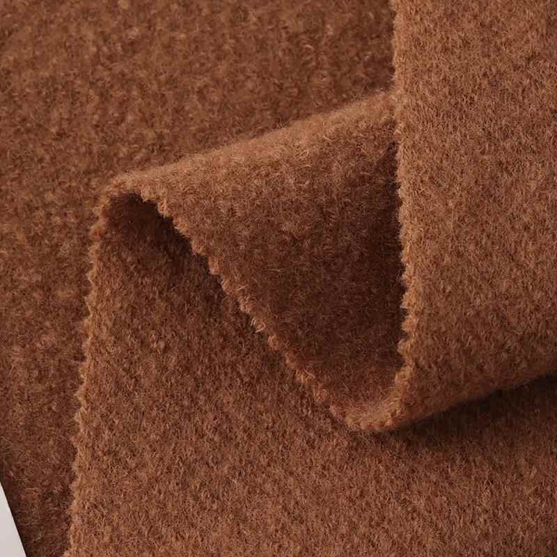 4100XUH全羊毛6单面呢50大衣圈g圈呢面料2大衣外套亲肤保暖布料