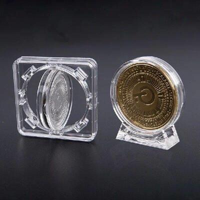 High Quality 1PC 4cm Acrylic Coin Display Case Transparent