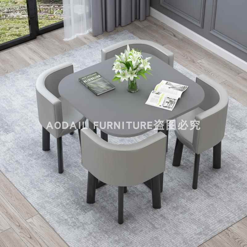 X&接洽谈客桌椅合简约小方桌组办公室会待议桌店铺会休息区休KPQ