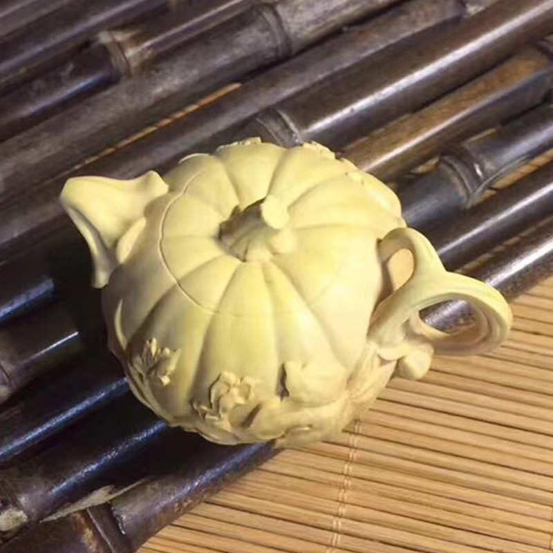 大叶黄杨木南瓜壶雕刻手把件家居客厅书房摆饰摆件茶宠送礼品供应
