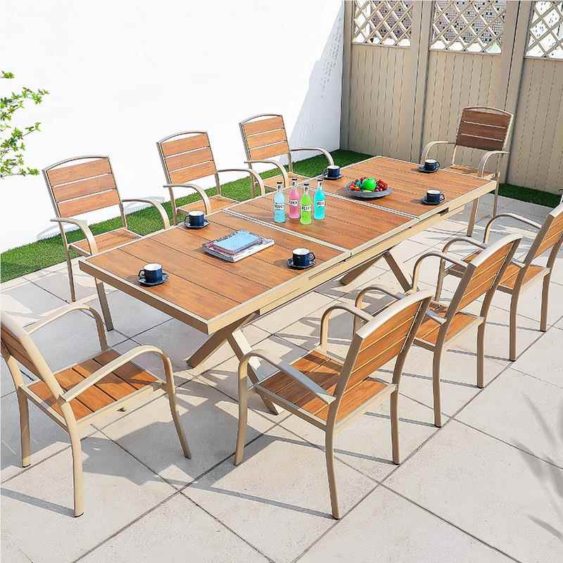 户外桌椅休北欧庭院露23625-1室外别花园塑墅木阳台闲餐厅茶室天