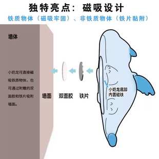 一只会磁吸 小恐龙创意夜灯小奶龙氛围感拍拍硅胶灯动物夜灯