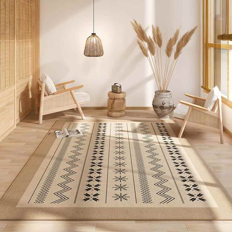 高档原木风地毯客厅免纯色室房洗间床边毯级高茶几地垫入卧户门垫