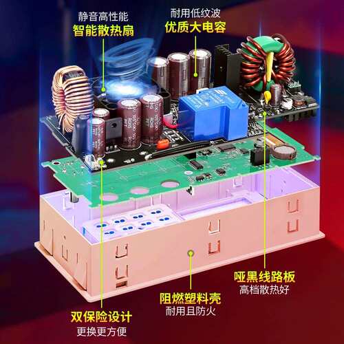 睿登RD6024直流稳压电源24A数显12V/36V/48V/60V可调电池充电器5V