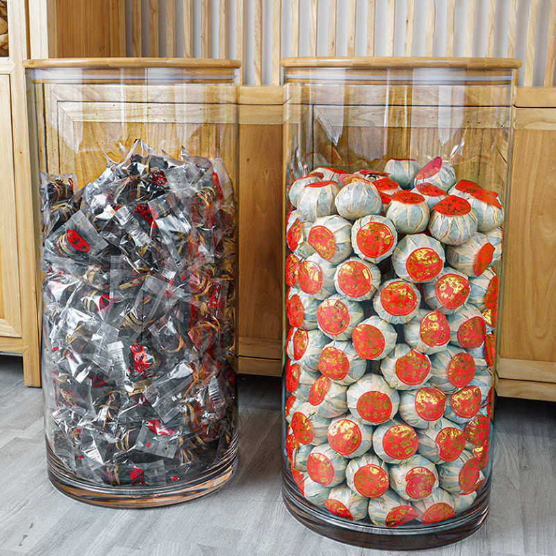 PC密封罐大容量40cm透明带盖直筒竹木盖花胶茶叶陈皮储存桶加大,厨房/烹饪用具,密封罐,淘宝优惠券,粉丝福利购,淘宝优惠卷