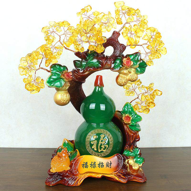 日常送礼葫家芦摆件221898发财树摆设居客酒厅关玄柜礼乔迁开业品