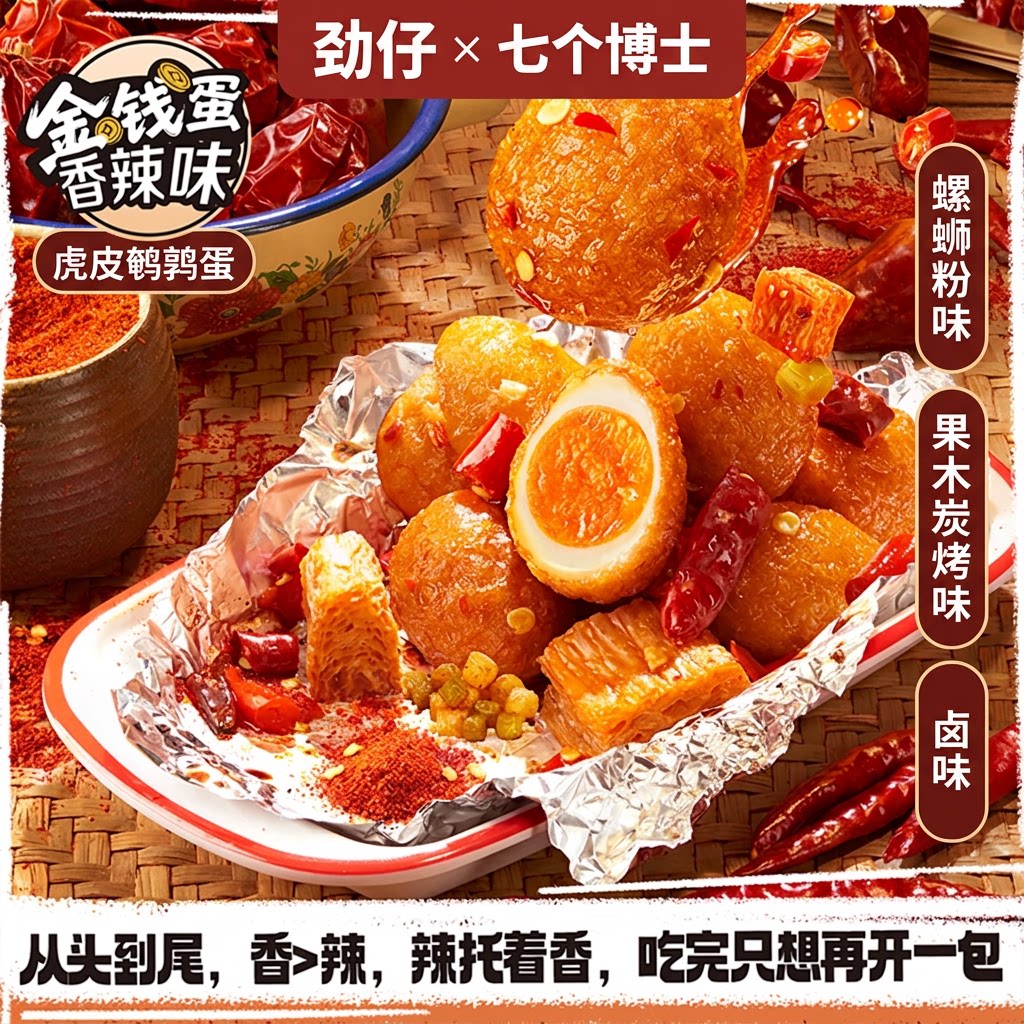劲仔金钱蛋七个博士虎皮鹌鹑蛋