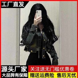 美式复古辣妹牛仔外套女春秋季高级设计感小众，百搭短款夹克上衣潮