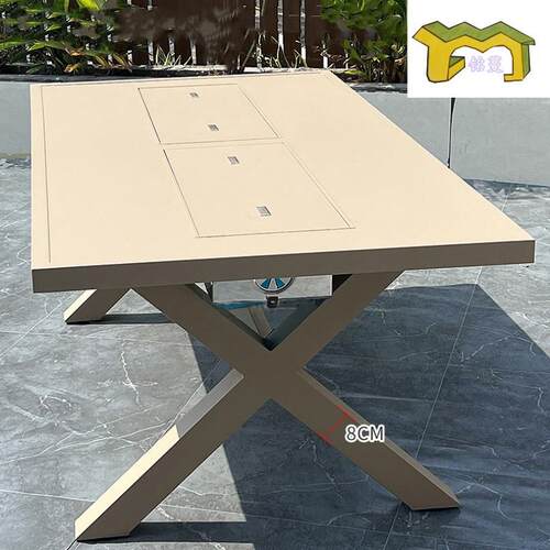 户外桌椅庭院台烧桌藤椅室外阳椅餐厅露子台外摆H-079餐桌织带椅