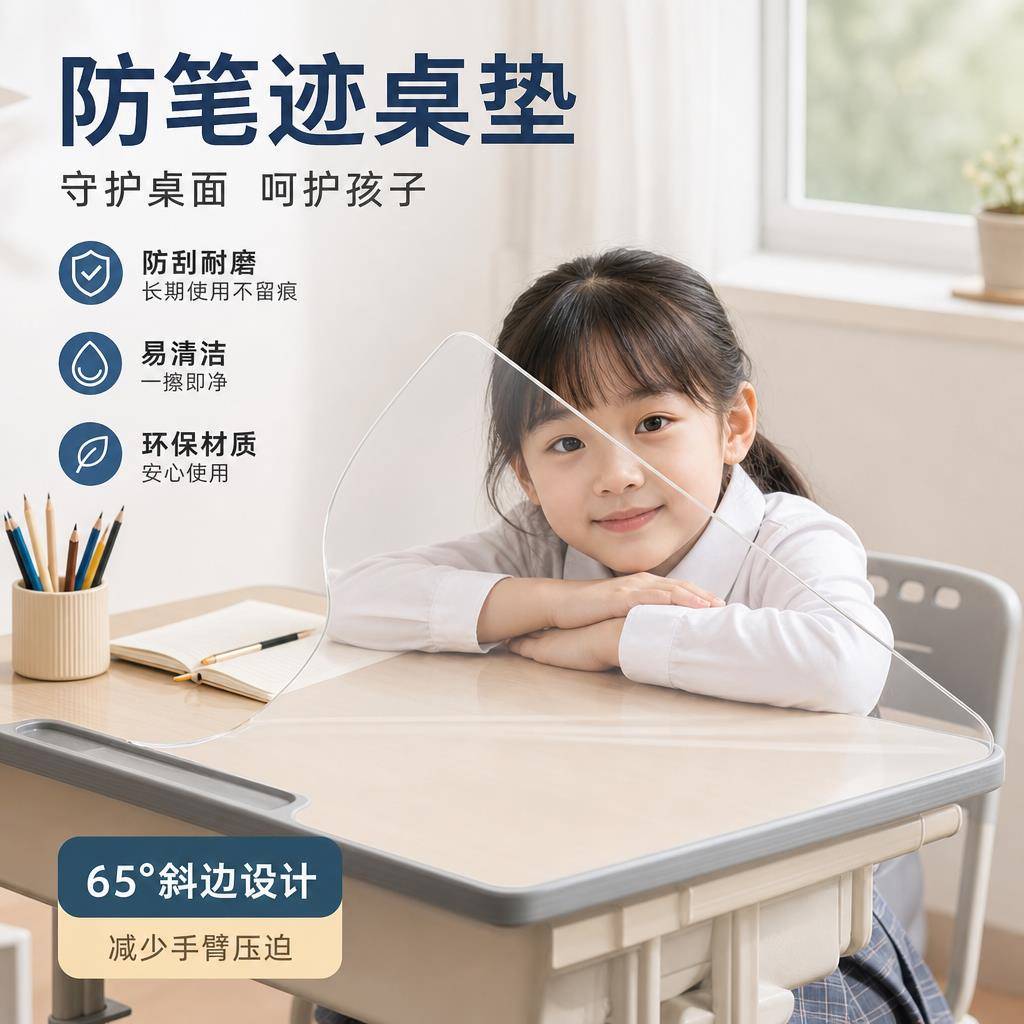 中小学生桌垫专用学校课桌垫防水防油桌布透明TPU软玻璃书桌垫