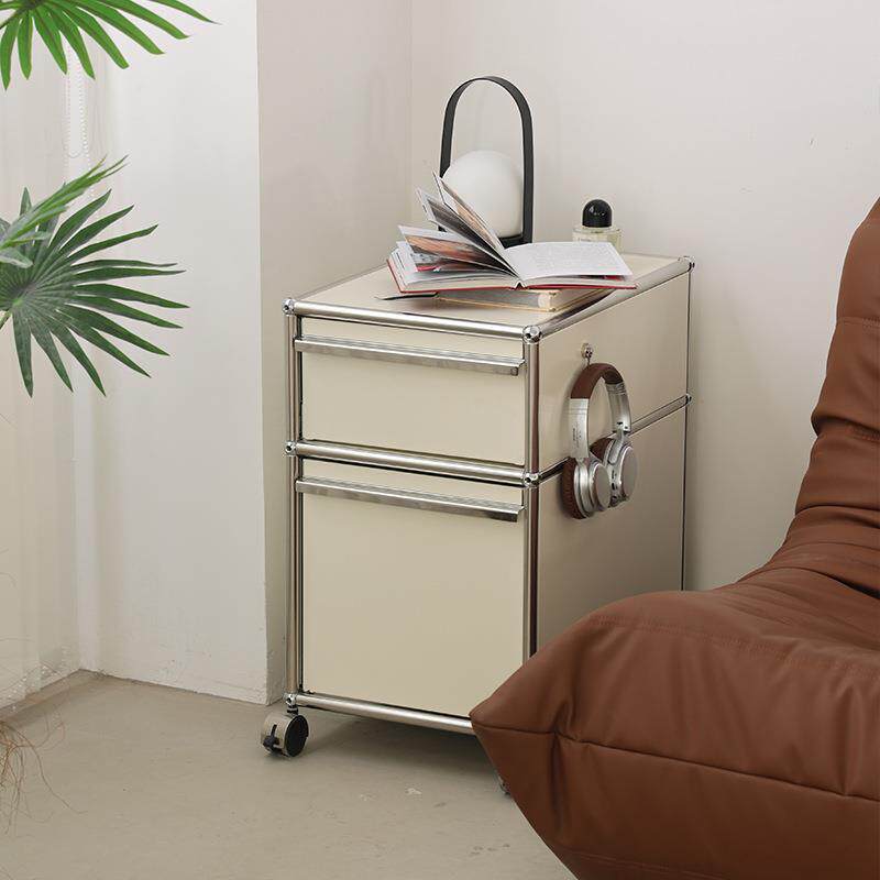 模块中古床头柜不锈钢抽屉文件柜现代简约收纳储物移动边柜子