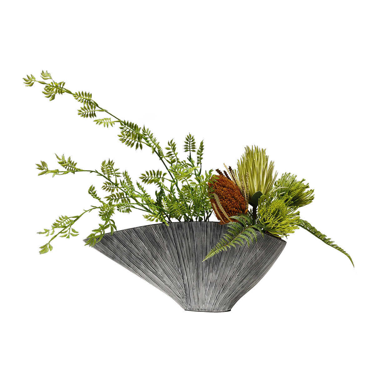 新中式售楼处家居仿真花艺插花软装树脂花器场景装饰道具酒店摆设