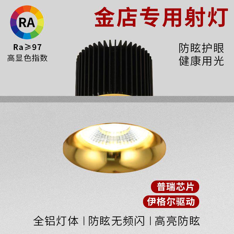中山源头厂家 高亮LED聚光灯 珠宝店铺嵌入式孔灯 黄金店30W天花