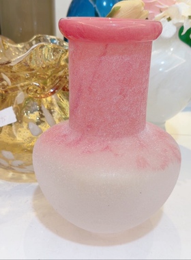 外贸出口粉白色渐变磨砂花瓶超美