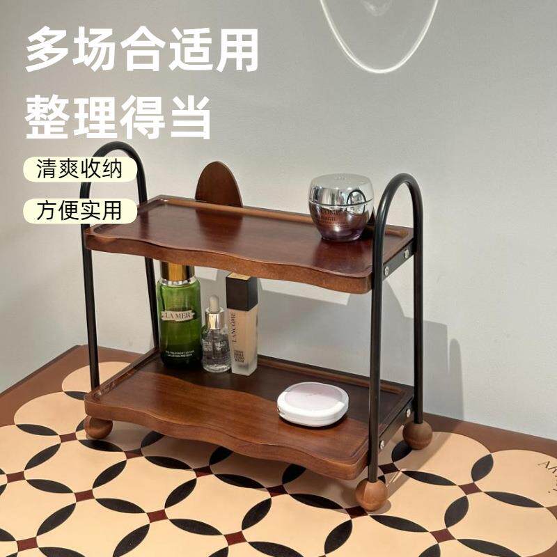 现货奶油风桌面收纳架中古风水杯收纳架家用马克杯咖啡杯置物架