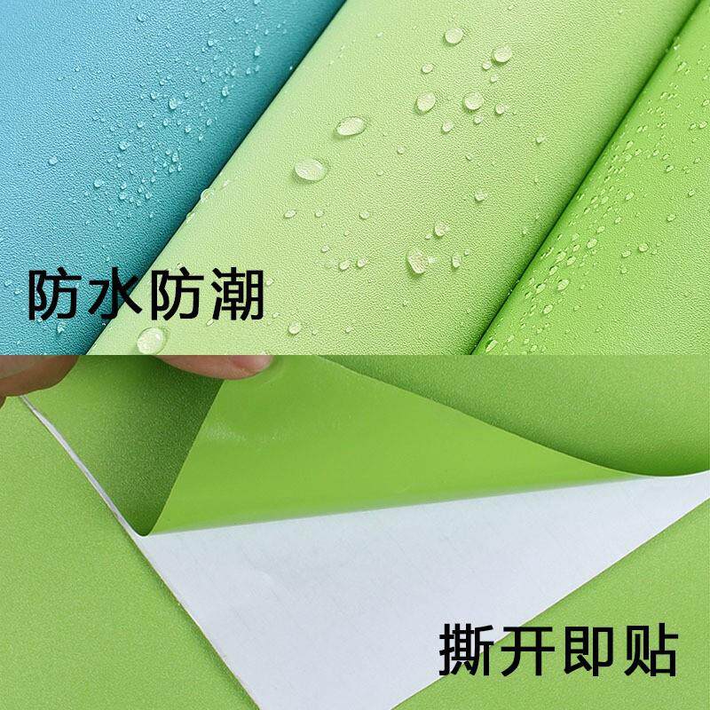新款直销墙纸自粘欧式防水加厚素色壁纸纯色客厅卧室背景墙宿舍装
