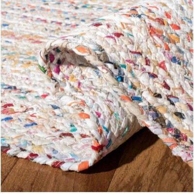 Indian Braided Floor Rug Handmade Jute Rug Natural Jute