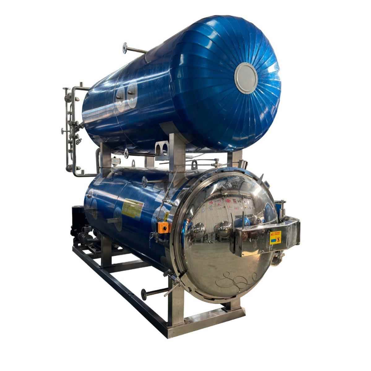 袋装奶茶高温灭菌杀菌釜延长食品保质期全自动双层杀菌锅