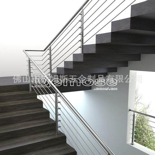 楼梯不锈钢拉丝栏杆 304/316圆管扶手立柱护栏不锈钢栏杆生产厂家