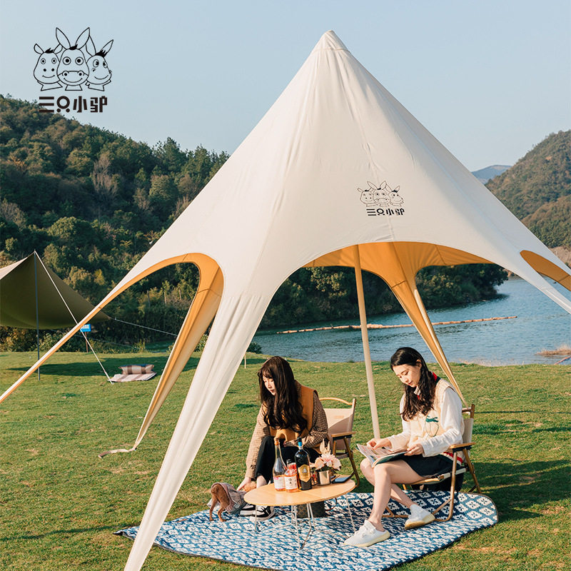 超大户外莲花天幕帐篷露营野营加厚防雨防晒遮阳棚大凉棚,户外/登山/野营/旅行用品,天幕,淘宝优惠券,粉丝福利购,淘宝优惠卷