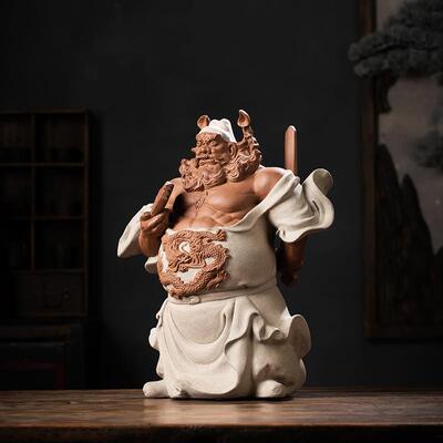 新中式禅意天师钟馗陶瓷摆件曾国清大师珍藏创意家居客厅桌面装饰