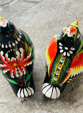 河南浚县精美泥咕咕吉祥鸟手工艺品-文化传承吹响彩色泥塑摆件