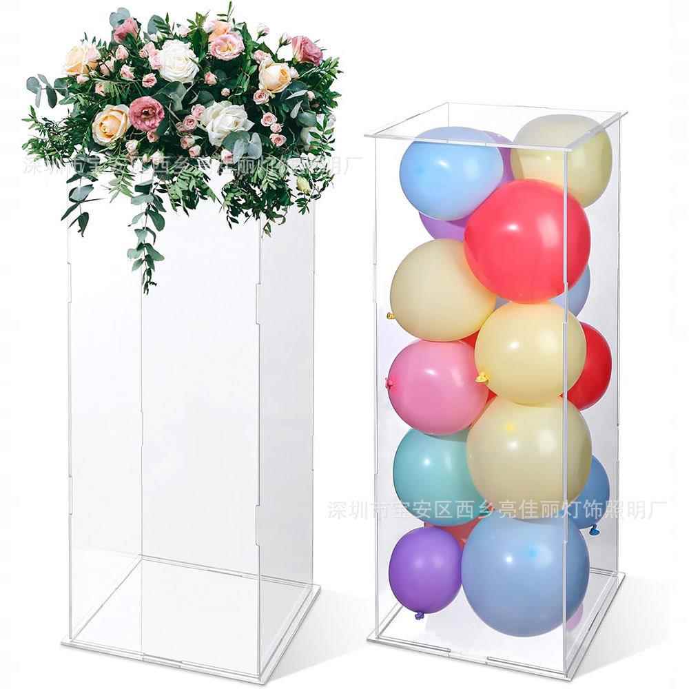 婚庆道具水晶路引透明亚克力方柱路引婚礼装饰摆件T台场景布置厂