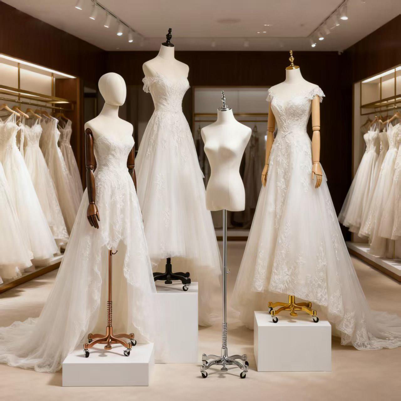 万向轮衣服模特道具女人偶半全身女装展示架服装店橱窗婚纱假人台