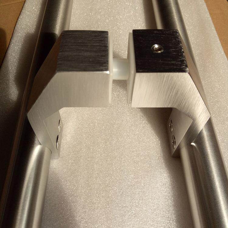 现代简约酒店玻璃大门铝脚拉手 304不锈钢拉丝镍加长加厚大门拉手