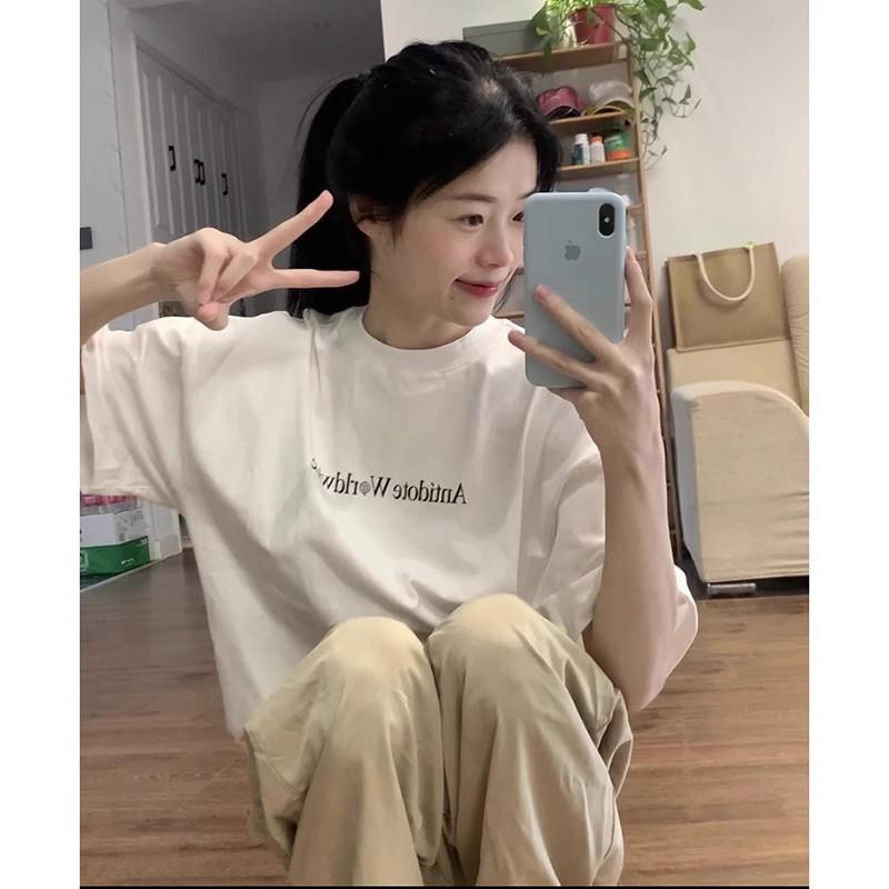 纯棉潮牌美式白色短袖t恤