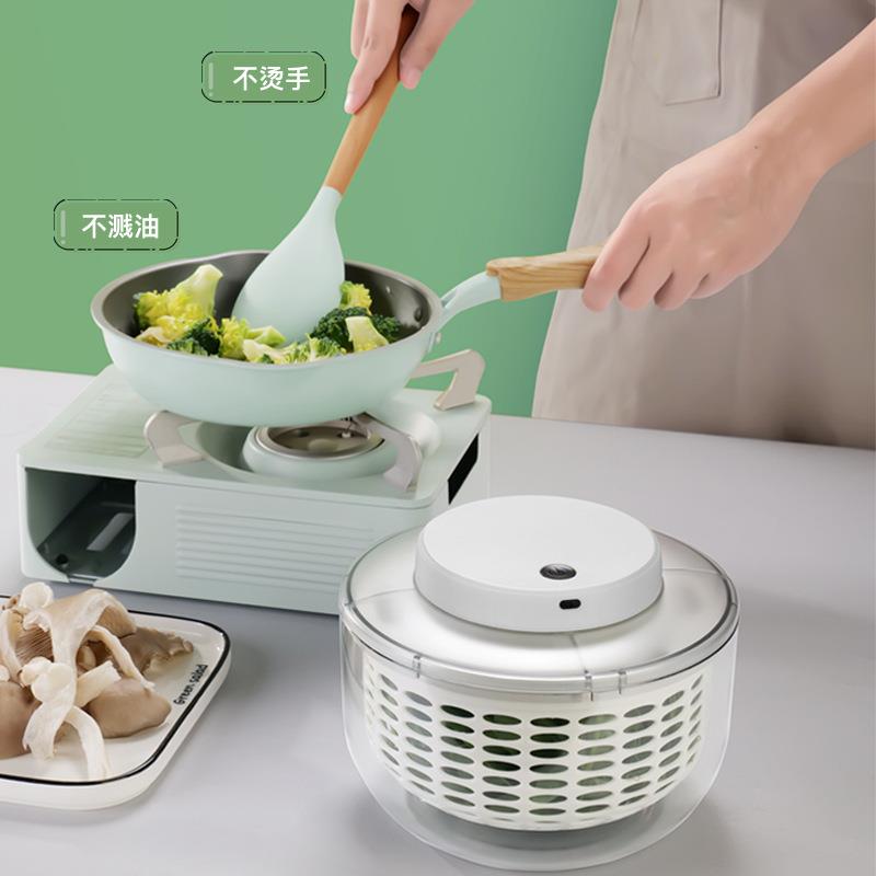家用电动蔬菜沙拉脱水器厨房充电果蔬甩水器甩干机洗菜脱水沥水篮