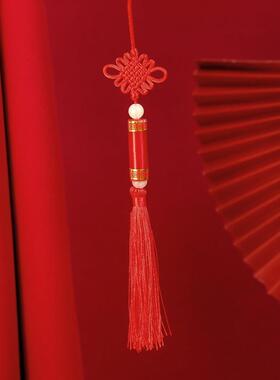 新款直销小号中国结流苏穗子红色6盘吉祥结家居装饰挂饰灯笼吊穗
