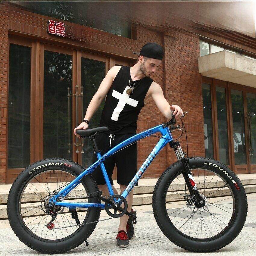 变速越野雪地Atv 4.0超宽轮胎山地自行车折叠自行车男子和女子自