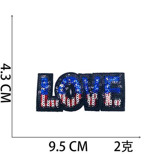 新款直销跨境刺绣布贴英文字母LOVE电脑绣花标时尚帽子服装装饰补